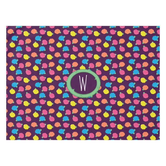 Neon Roses Tablecloth (Front (Horizontal))
