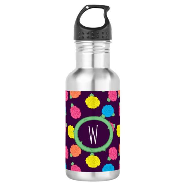 Neon Roses Water Bottle (Front)