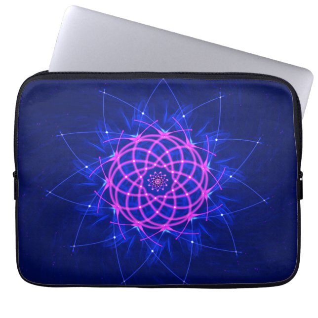 Neon Rosette Glow Laptop Sleeve (Front)