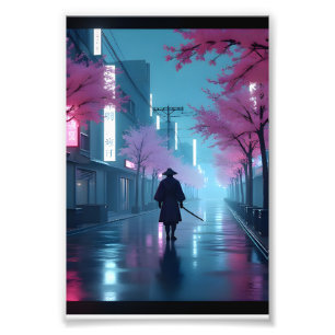 Neon Samurai Nights – Cyberpunk Tokyo Anime Poster