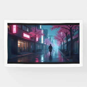 Neon Samurai Nights – Retro Anime Tokyo Art Banner