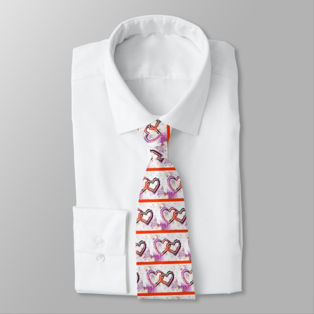 Neon Sand Hearts Tie (Tied)