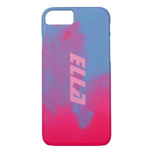 NEON Sand Trendy Red Pink Blue Gradient Name Block iPhone 8/7 Case