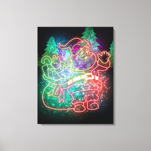 Neon Santa Claus  Canvas Print