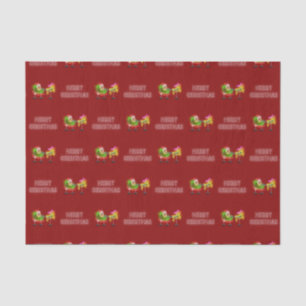 Neon Santa & Rudolph Merry Christmas Tissue Paper