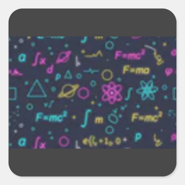 Neon Science & Math Formulas Pattern Sticker | Phy (Front)