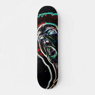 Neon Scream Face skateboard