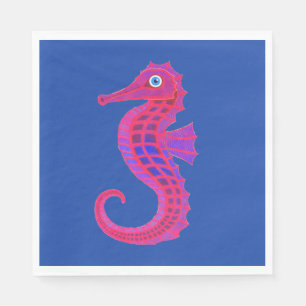 Neon Seahorse paper napkins
