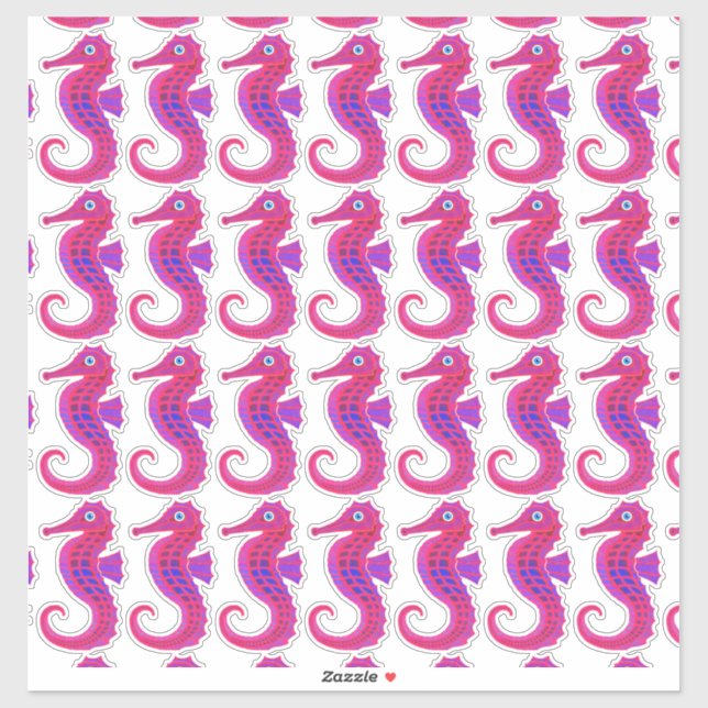 Neon Seahorse (sheet) contour stickers (Sheet)