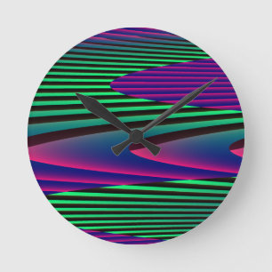 Neon Seas Wall Clock