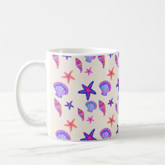 Neon Seashell Mermaidcore Seamless Pattern Coffee Mug