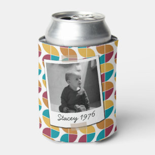 Neon Seventies 70's Retro 50th Birthday Photo Can Cooler