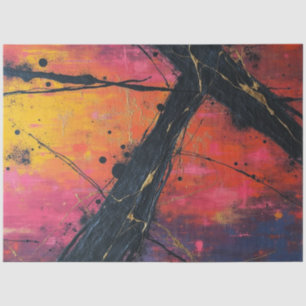 Neon Shatter: Fractured Abstract Flow Decoupage Tissue Paper