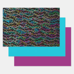Neon Shock Design/ Set 2 Wrapping Paper Sheet