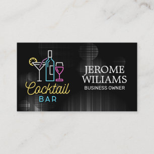 Neon Sign   Cocktail Bar Business Card