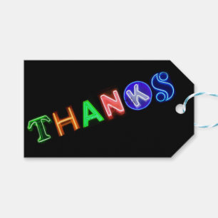 Neon Sign Glow in the Dark Party Thank You Gift Gift Tags