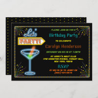 Neon Sign "Let's Party" Coctail Birthday Party
