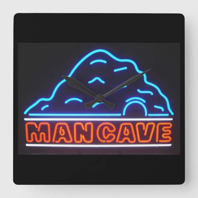 Neon Sign Man Cave Wall Clock (Front)