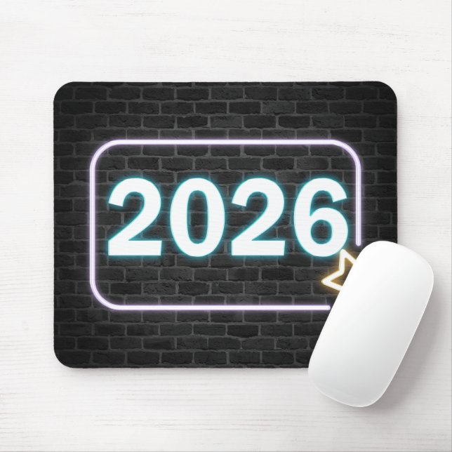 Neon Sign On Brick for 2026 Mouse Mat (With Mouse)