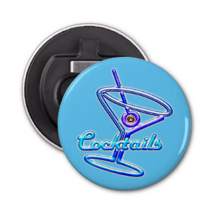 Neon Sign Style Cocktail Glass Bottle Opener