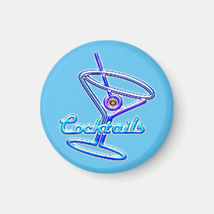 Neon Sign Style Cocktail Glass Magnet