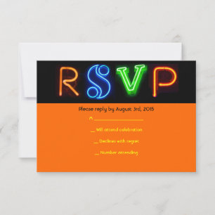 NEON SIGNS Bar Bat Mitzvah RSVP Card