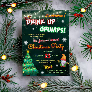 Neon Signs Holiday Christmas Party  Invitation