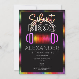 Neon Silent Disco Rave Any Age Birthday Party Invitation