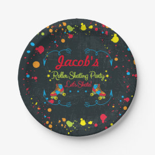 Neon Skate Party Paper Plates