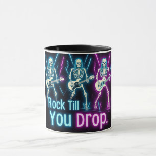 Neon Skeletons Rock Hard Halloween Mug