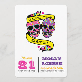 Neon Skeletons Save the Date