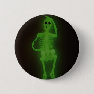 Neon Skelton 6 Cm Round Badge