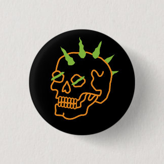 Neon Skull 3 Cm Round Badge