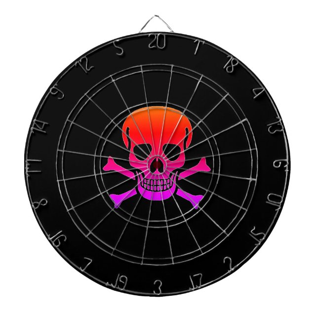 Neon Skull black dartboard (Front)