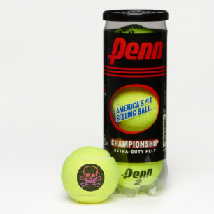 Neon Skull clear black Penn tennis balls