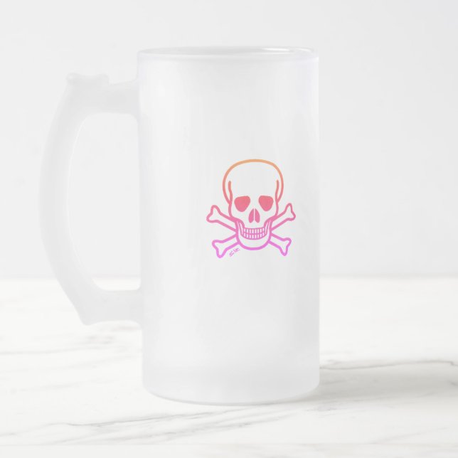 Neon Skull frosted mug (Left)