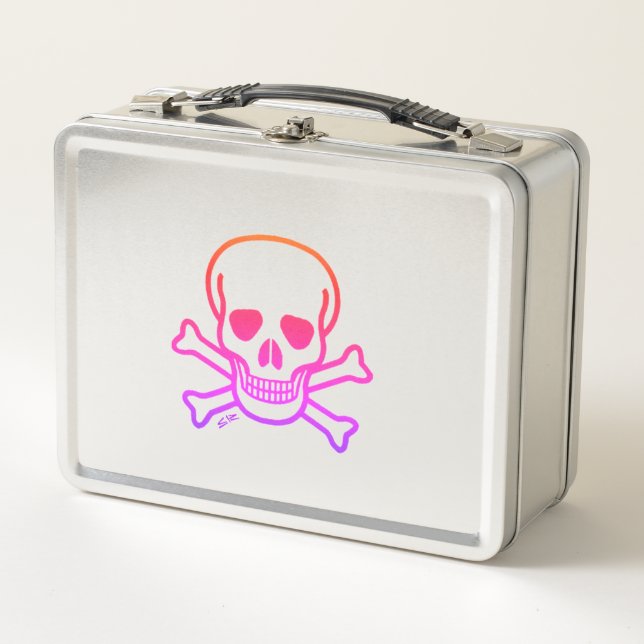Neon Skull many skulls stainless lunchbox (Front)
