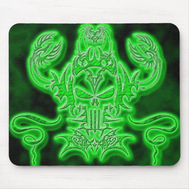 Neon Skull Mouse Mat (Front)