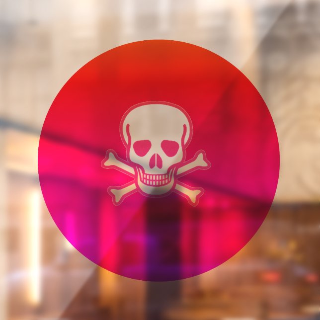 Neon Skull neon round window cling back stick (Sheet 2)