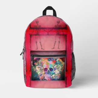 Neon Skull Printed Backpack