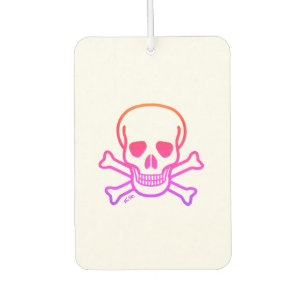 Neon Skull white car air freshener