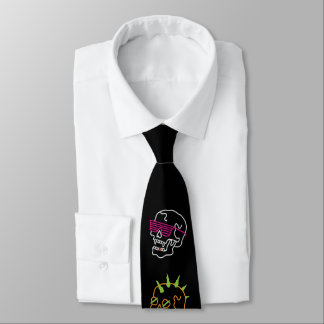 Neon Skulls Tie