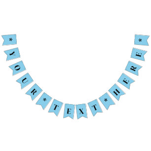 Neon Sky Blue Solid Colour   Custom Bunting