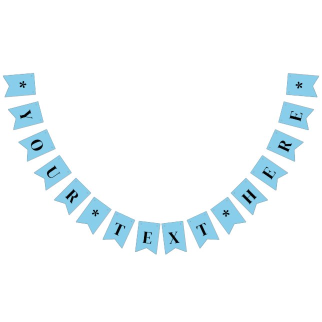 Neon Sky Blue Solid Colour | Custom Bunting (All)