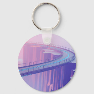 Neon Skybridge Dreamscape Key Ring