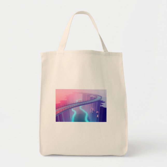 Neon Skybridge Dreamscape Tote Bag (Front)
