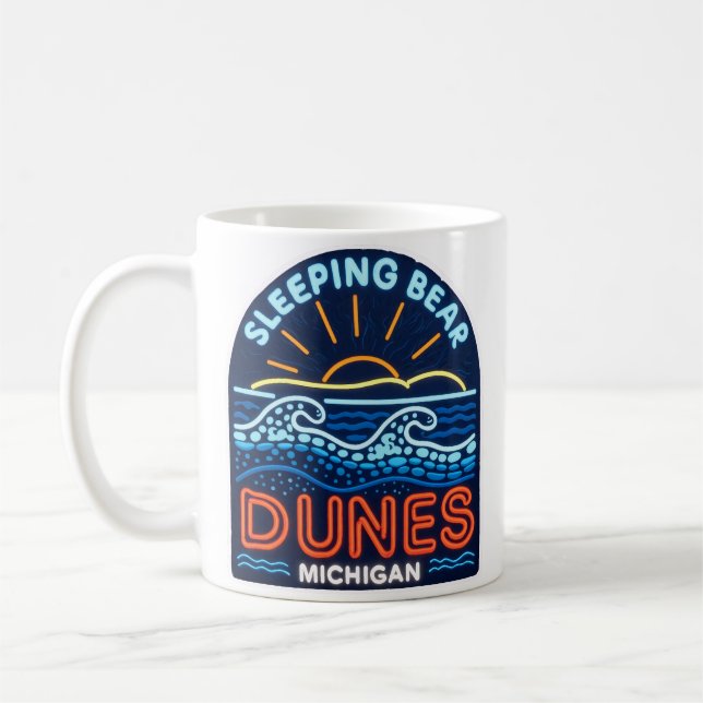 Neon Sleeping Bear Dunes Michigan  Coffee Mug (Left)
