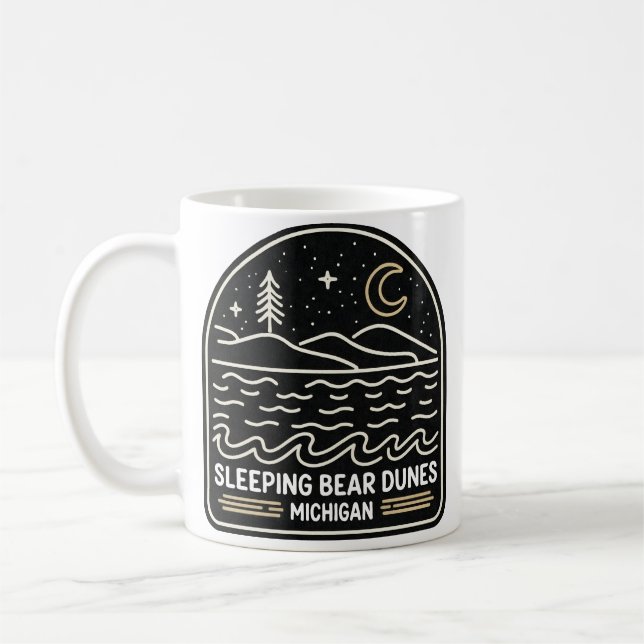 Neon Sleeping Bear Dunes Michigan Coffee Mug (Left)