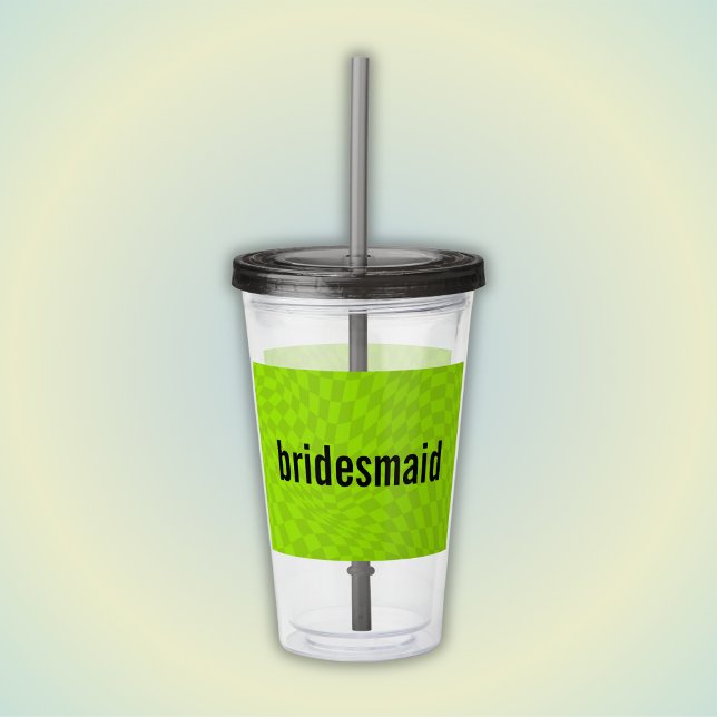 Neon Slime Green Summer Bachelorette Bridesmaid  Acrylic Tumbler (Creator Uploaded)