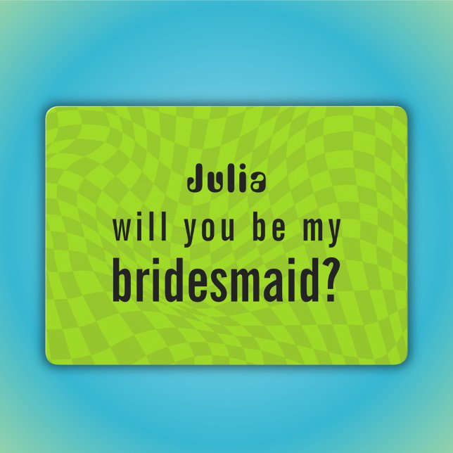 Neon Slime Green Summer y2k Bridesmaid Proposal Card (Creator Uploaded)
